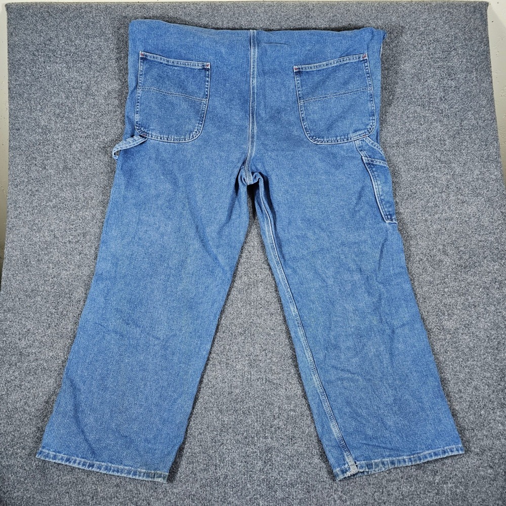 Dickies Denim Bib Overalls Denim Light Wash Blue Men's Tagged 40x30 Act 40x28 - Picture 3 of 7